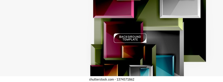 Minimaler quadratischer Banner abstrakter Hintergrund, 3D-moderner Effekt