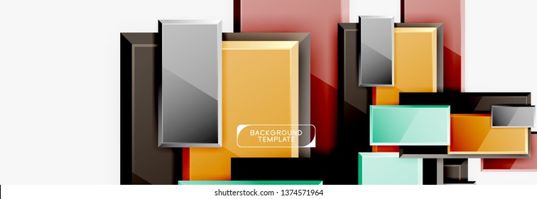 Fondo abstracto de banner cuadrado mínimo, efecto moderno 3d