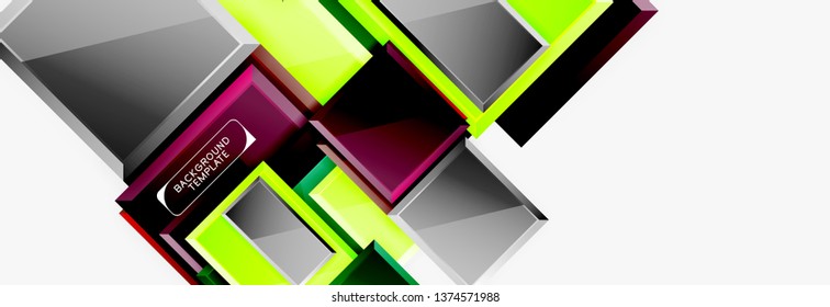 Minimal square banner abstract background, 3d modern effect