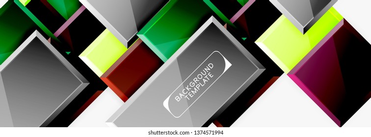 Fondo abstracto de banner cuadrado mínimo, efecto moderno 3d
