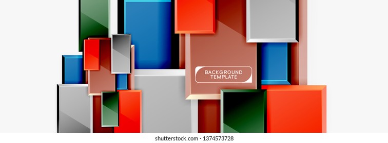 Minimal square banner abstract background, 3d modern effect