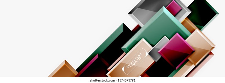 Fondo abstracto de banner cuadrado mínimo, efecto moderno 3d