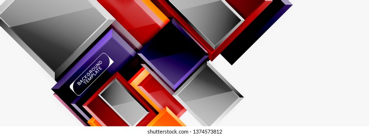Fondo abstracto de banner cuadrado mínimo, efecto moderno 3d