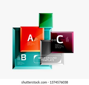 Minimal square banner abstract background, 3d modern effect