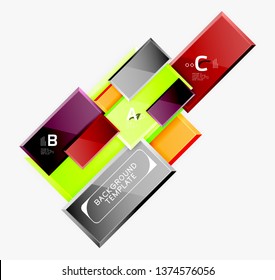 Minimal square banner abstract background, 3d modern effect