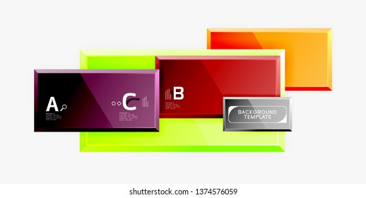 Minimal square banner abstract background, 3d modern effect