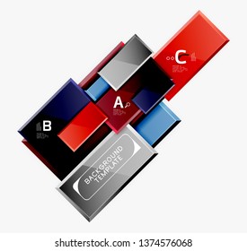 Minimal square banner abstract background, 3d modern effect