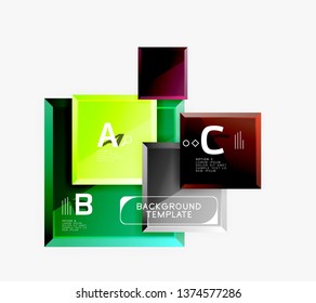 Fondo abstracto de banner cuadrado mínimo, efecto moderno 3d