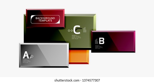 Minimal square banner abstract background, 3d modern effect