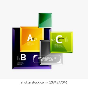 Minimal square banner abstract background, 3d modern effect