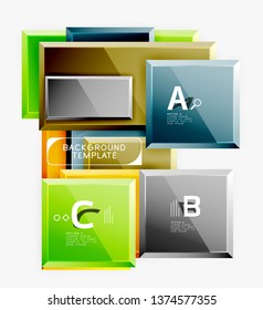 Minimal square banner abstract background, 3d modern effect