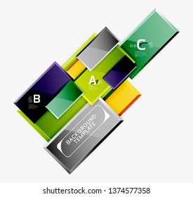 Minimal square banner abstract background, 3d modern effect