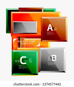 Minimal square banner abstract background, 3d modern effect
