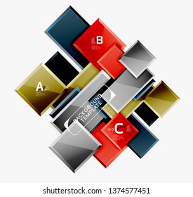 Fondo abstracto de banner cuadrado mínimo, efecto moderno 3d
