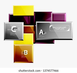 Minimal square banner abstract background, 3d modern effect