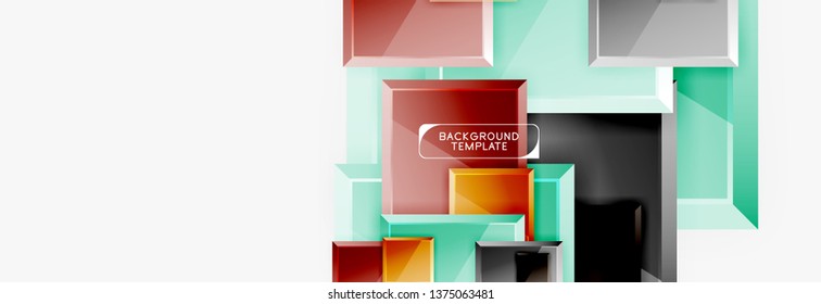 Minimaler quadratischer Banner abstrakter Hintergrund, 3D-moderner Effekt