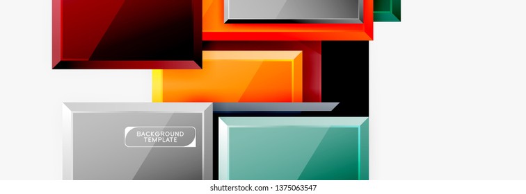 Fondo abstracto de banner cuadrado mínimo, efecto moderno 3d