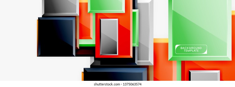 Minimaler quadratischer Banner abstrakter Hintergrund, 3D-moderner Effekt