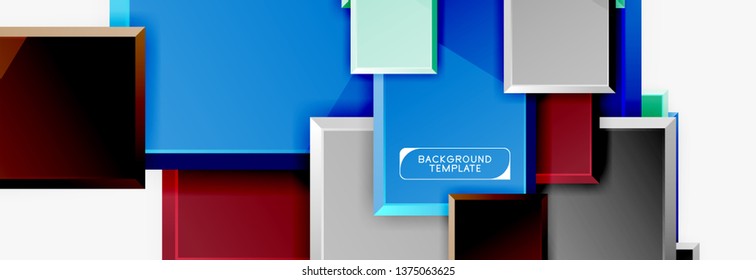 Fondo abstracto de banner cuadrado mínimo, efecto moderno 3d