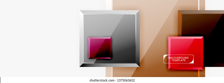 Fondo abstracto de banner cuadrado mínimo, efecto moderno 3d
