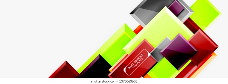 Minimal square banner abstract background, 3d modern effect