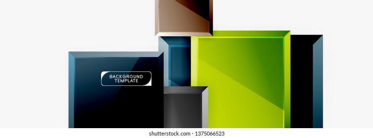 Minimaler quadratischer Banner abstrakter Hintergrund, 3D-moderner Effekt