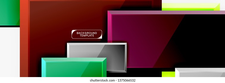 Minimal square banner abstract background, 3d modern effect