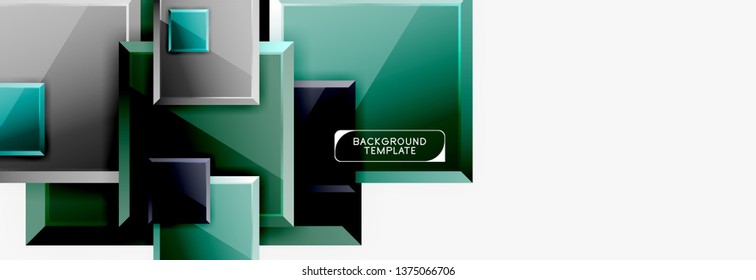 Minimal square banner abstract background, 3d modern effect
