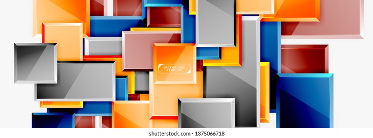Fondo abstracto de banner cuadrado mínimo, efecto moderno 3d