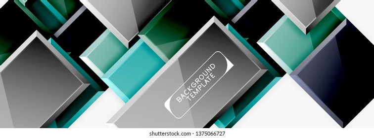 Fondo abstracto de banner cuadrado mínimo, efecto moderno 3d