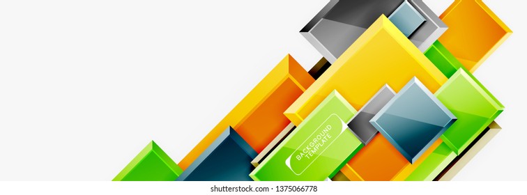 Minimal square banner abstract background, 3d modern effect