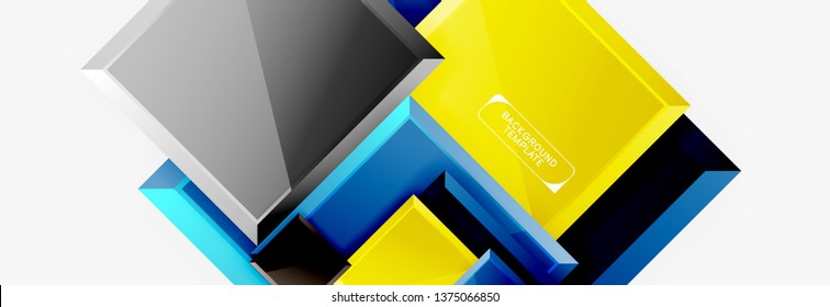 Minimaler quadratischer Banner abstrakter Hintergrund, 3D-moderner Effekt