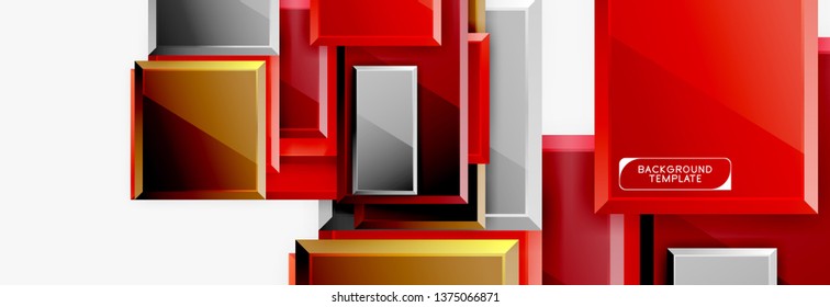 Fondo abstracto de banner cuadrado mínimo, efecto moderno 3d