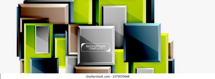Fondo abstracto de banner cuadrado mínimo, efecto moderno 3d