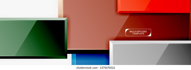 Minimal square banner abstract background, 3d modern effect