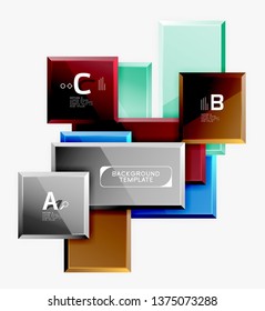 Minimal square banner abstract background, 3d modern effect