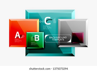 Minimal square banner abstract background, 3d modern effect