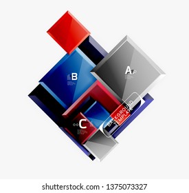 Minimal square banner abstract background, 3d modern effect