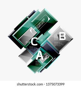 Minimal square banner abstract background, 3d modern effect