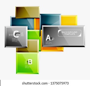Minimal square banner abstract background, 3d modern effect