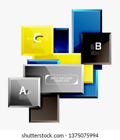 Minimal square banner abstract background, 3d modern effect