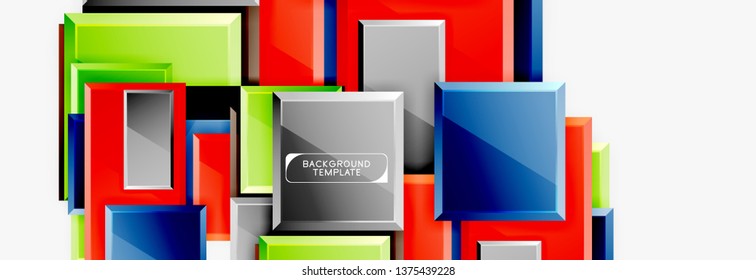 Minimaler quadratischer Banner abstrakter Hintergrund, 3D-moderner Effekt
