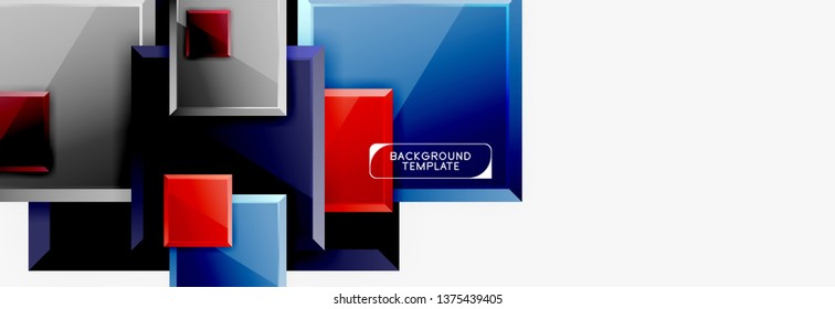 Minimal square banner abstract background, 3d modern effect