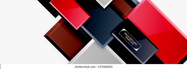 Minimal square banner abstract background, 3d modern effect