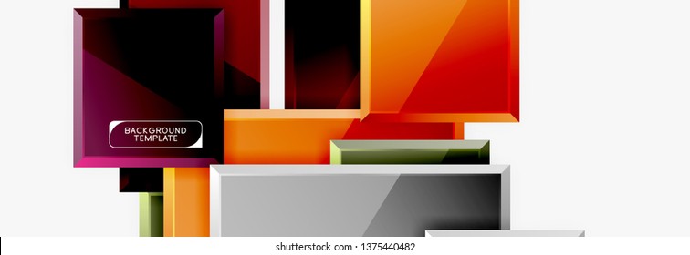 Minimal square banner abstract background, 3d modern effect