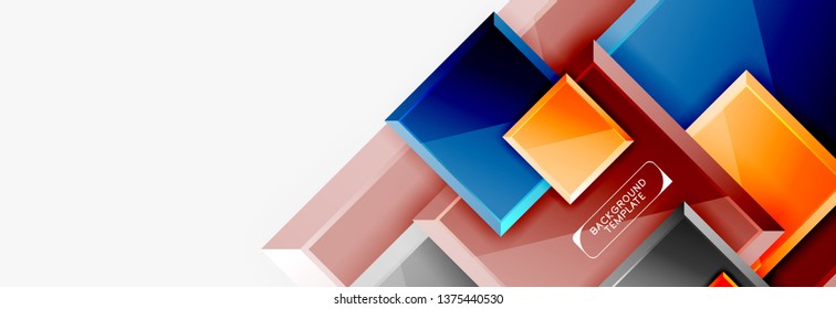 Fondo abstracto de banner cuadrado mínimo, efecto moderno 3d