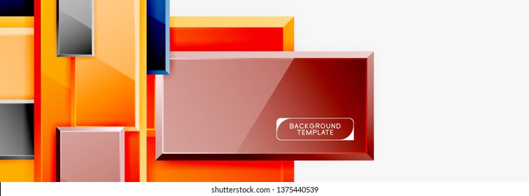 Minimal square banner abstract background, 3d modern effect