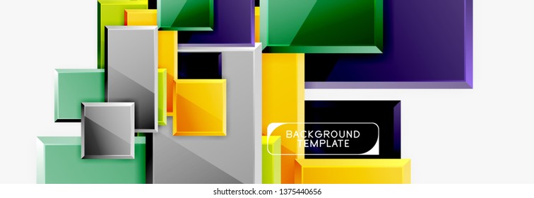 Fondo abstracto de banner cuadrado mínimo, efecto moderno 3d