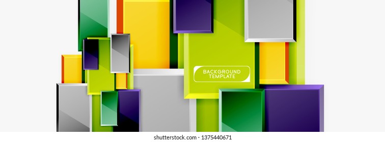 Minimal square banner abstract background, 3d modern effect