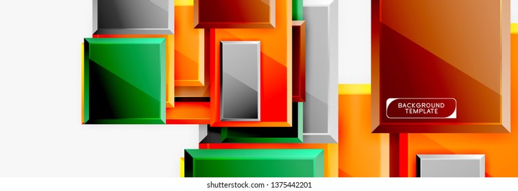 Minimal square banner abstract background, 3d modern effect